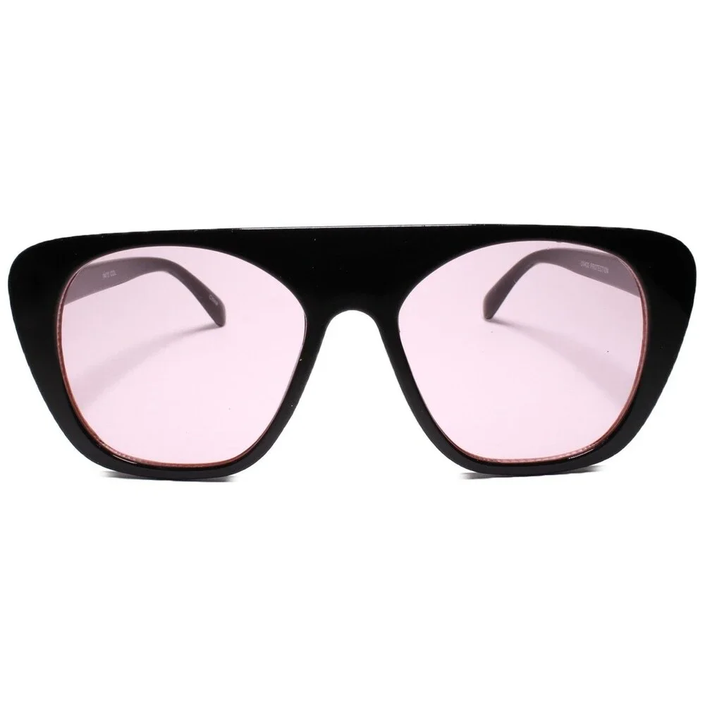 Funky 80s 90s Party Club Hip Hop Rapper Gangster Flat Top Pink Lens Sunglasses
